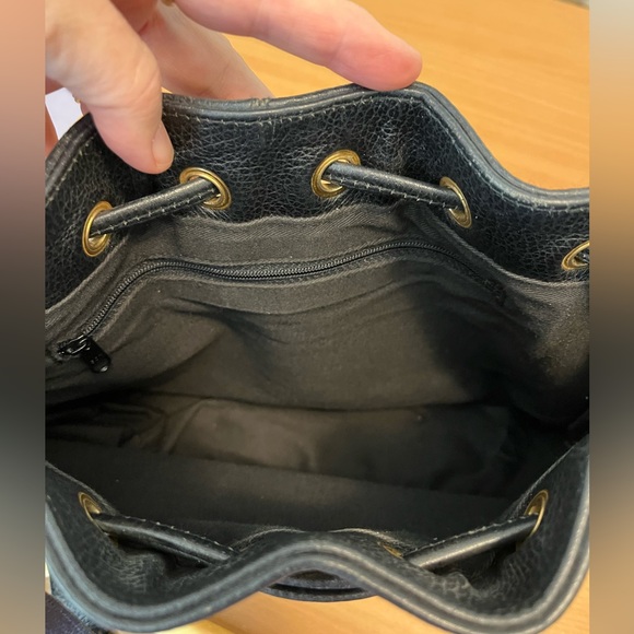 Saddle River Black Leather Drawstring Bucket Handbag Purse Crossbody - Picture 14 of 14